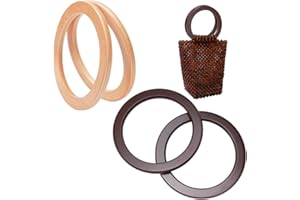 PH PandaHall 4pz Manico Borsa in Legno Tondo Manici per Borse Manici di Ricambio per Borsa Uncinetto Artigianale Accessori Maniglie Borsa Tote Borsa in Paglia, 2 Colori
