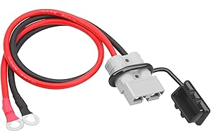 Dongge Przyłącze akumulatora 50 A, 600 V, wtyczka z kablem przyłączeniowym do akumulatora O-ring, 10 AWG, 50 cm, wtyczka do wózka widłowego, wtyczka do wciągarki przyczepy do przyczep kempingowych,