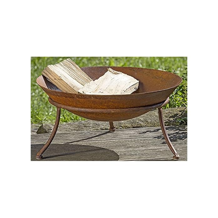 Feuerschale Rustikal Eisen Rost H23cm 47cm 2tlg