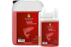Naturzade Lachsöl 4 Liter (3l.+1l.) für Hunde & Pferde mit Omega 3 und Omega 6 Fettsäuren, Fischöl Barföl