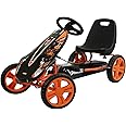 hauck Speedster, Orange - Go Kart for Kids Age 4 to 8 up to 50 kg, Girls & Boy Ride-On Race Car with EVA Tyres, Adjustable Seat, Handbrake, Sturdy Steel Frame