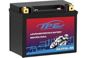 MOUDENSKAY Lithium Motorcycle Battery 12V Lithium Powersports Battery with BMS, 12.8V 3AH 300CCA YTX5L-BS LiFePO4 Engine Starter Battery for Motorcycles, ATV, UTV, Snowmobile, 4 Wheeler and More