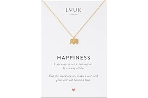 LUUK LIFESTYLE Feminine Halsketten aus Edelstahl mit Anhänger, trendiger alltagstauglicher Schmuck, Reisebegleiter, Urlaub oder Alltag, trendige Geschenkidee für Sie, in Silber, Gold und Rosa