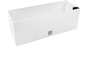 PROSPERPLAST Jardiniere rectangulier 17L blanc 52x20x19cm arrosage automatique