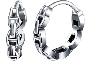 Yumilok Boucles d'oreilles Fashion en Acier Inoxydable pour Hommes Femmes Bagues d'oreilles Créatives en Forme de Chaîne Bijoux Fantaisie Créoles de Décoration à la Mode