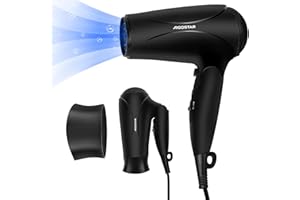 ‎AIGOSTAR Aigostar Lena-2400W Haartrockner, Reisefön Negative Ionen, Föhn Klappbar Klein, Fön Schwarz