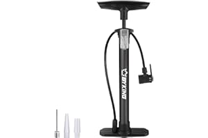 Byking Bike Pump, Universal Bicycle Pump For All Bikes, Balloons, Football And Inflatable, Cycle Foot Pump For Road Mountain Bike Tyre & Ball. Air Pump Suitable For All Tyres And Valves