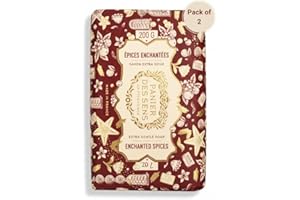 Panier des Sens - Savon Solide - Savon Extra-Doux Épices Enchantées - Edition Limitée Noël - Huile de Karité - 97% d’Ingrédients Naturels - Parfum Gourmand & Épicé - Made in France - Vegan - 2x200g