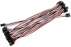 OliYin 20pcs 26awg 7.87in 20cm Male to Male Wire Cable for Quadcopter Servo Extension Lead Futaba JR