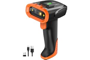 Tera 1D 2D QR streckkodsskanner trådlös med Bluetooth: 2 200 mAh litiumpolymerbatteri 2,4 G trådlös och USB-kabelansluten han