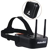 Makerfire 5.8Ghz Mini FPV Goggles 3 Inch 40CH FPV Video Headset Glasses with Double RP-SMA Antenna and Handbag Built-in 1200mAh Battery for FPV Racing Drone Quadcopters