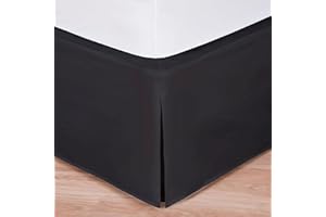 Bed Maker's Never Lift Your Mattress Wrap Around - Falda de Cama, Estilo clásico, Tela Resistente a Las Arrugas de bajo Mantenimiento, Longitud Tradicional de caída de 14 Pulgadas, Queen, Color Negro