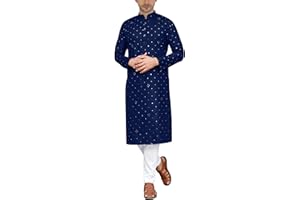 Sonisha MKP125 Men's Blue Kurta Pajama Set Indian Traditional Party Wear Outfit