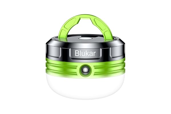 Blukar Lanterne Camping, Lampe de Camping LED Portable Eclairage Etanche, 3 Modes d'éclairage & Aimant Puissante Lumières de Tente pour Pêche/Coupure de Courant (3 Piles AA Inclus)