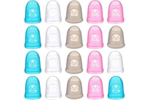 FDCGAS fingerschutz silikon - 20 Stück Fingerspitzenschutz, Silikon-Fingerschutz, Fingerspitzenkappen, Abdeckung, Fingerhut, Fingerschutz für Gitarrenspielen, Schneiden, Wachsschnitzen,5 Größen