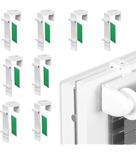 8 Supports Pour Stores Sans Perçage - Fixation Adhésive Forte - Compatible Klemmfix Et Stores Doubles