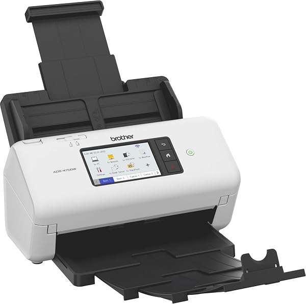 Brother ADS-4700W, Professioneller Dokumentenscanner mit USB, LAN und WLAN, Duplex Scan, Touchscreen, ADS4700WRE1, Weiß - 1