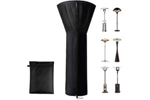 UCARE Terrassenheizungsabdeckung mit Reißverschluss Dreieck Gas Hochheizungsabdeckung Aufstehen Terrassenheizungsabdeckung für Außenheizungen Schwarz (240 * 92 * 59cm)