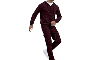 GENERIC Mens Tracksuit Full Set Activewear Top and Bottom Jogging Suit Set Casual Outfits Sweatshirt Sweatpants 2 Piece Sets