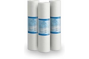 Bellerofonte Filtre sédiments 10 pouces 1 micron Ultrafiltration en polypropylène. Élimine le sable, le limon, les particules de rouille et les impuretés en suspension jusqu'à 1 microns 3 pièces