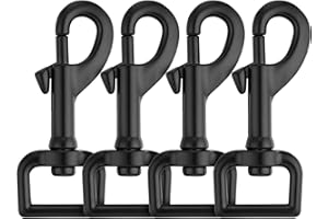 BUKYCAT 4 mosquetones – Ganchos giratorios para collar de perro, mosquetón giratorio de acero inoxidable, 78 x 25 mm