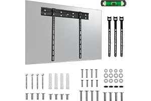 Maclean MC-123 ultra platt TV-väggfäste 40–85 tum - 9 mm väggkonstruktion, stål 80 kg, VESA upp till 600 × 400, enkel montering, modern interiör