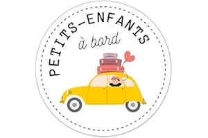 YEP Autocollant de Voiture Petits-Enfants à Bord – Cadeau Papi – Cadeau Mamie - Sticker de Voiture - Cadeau pour Grand-Parent – Annonce Grossesse – Fête des Grands-Mères – Fête des Grands-Pères