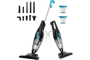 GÉNÉRIQUE Aspirateur Balai avec Fil, Aspirateur Balai Filaire Puissant, 2 en 1 Aspirateur à Main avec 6m Long Câble, 16000Pa Aspirateur Balai et électriques sans Sac Vertical Léger pour Poils d'animaux
