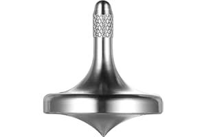 LOQATIDIS Trottola in Metallo in Acciaio Inossidabile, giroscopio da Tavolo per Adulti, Giocattoli che ammazzano efficacemente il tempo, Tempo di Rotazione Superiore a 5 Minuti (Argento)