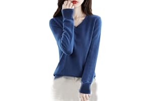 Suvoiier Maglione in Cashmere da Donna Maglioni Lavorati A Maglia Maglione Pullover Caldo in Lana Tinta Unita con Scollo A V Invernale