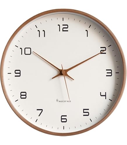 TFA Dostmann Contour design wandklok, 60.3047.05, met uitgesneden cijfers en uurmarkeringen, gemakkelijk te lezen, groot, rood/wit, 35 cm