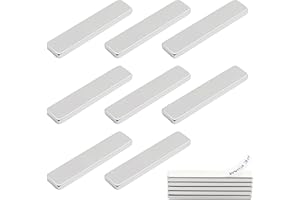 Flewdart 8 szt. Magnesy neodymowe mocny prostokątny 60x10x3mm, magnes silny klej, samoprzylepny magnes z dwustronną taśmą (8, 60x10x3mm)