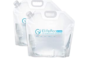 ElifeAcc Collapsible Water Container Water Storage bag 2 Packs, Indoor or Outdoor Camping or Boating Trips Backpack Emergency