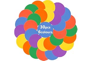 LYCN 30 Pcs Round Disc Markers, 23 CM Non Slip Rubber Spot Agility Markers Flat Field Cones Fitness Health Flat Set for Socce
