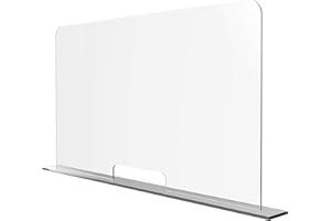 Solarplexius Hygiaphone cloison plexiglass Premium Ultra Transparent séparateur Bureau comptoir Amovible Protection Contre microbes bactéries Polycarbonate Passe Document 90X50 cm