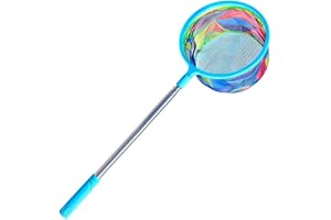 Teleskop håv, håv i rostfritt stål fisknät för djur med handtag 31 cm till 99 cm, utomhuslängd perfekt för att fånga insekter