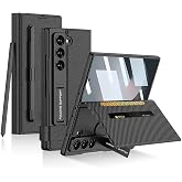 Aksesuarcim Samsung Galaxy Z Fold 6 ile Uyumlu Kılıfı Kartlıklı Kamera Lens Korumalı Suni Deri Tasarımlı Kalem B&ouml;lmeli Standl