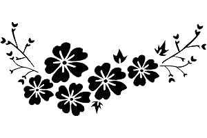 Liseng Decalcomania Nera 'Automobile Fiore Adesivo Impermeabile Rimovibile Striscia Veicolo