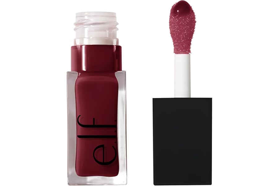 e.l.f. Glow Reviver Lip Oil, Nourishing Tinted Lip Oil For A High-Shine Finish, Infused With Jojoba Oil, Vegan & Cruelty-Free, Jam Session