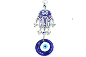PEILI Turkish Blue Evil Eye Hamsa Hand Car Wall Hanging Decoration Ornament (Blue04)