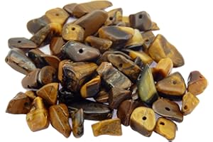 JULIE WANG 450 PCS TIGER EYE Naturel Irrégulier Puce Pierre Perles 5-8mm Pierres Précieuses Cristal Lâche Perle pour la Fabrication de Bijoux Bracelet Collier DIY Artisanat Trouver