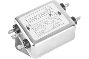AKOZON Filtro EMI T Power Line EMI Filter Ac Terminal 115V/250V 20A 50/60Hz CW4L2-20A