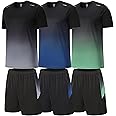 BOOMCOOL Gym Clothes for Men Workout Shirts Sets Outfits 3 Pack for Running Football Athletic Exercise Fit for Out T Sports