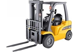 Top Race Chariot élévateur télécommandé Jumbo 13 Pouces Grand transpalette Jouet, 8 canaux Complet Fonctionnel Professionnel Chariots élévateurs RC Construction camions Jouets, métal Lourd TR-216