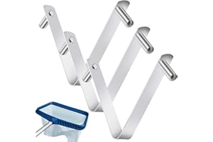 CANIPHA 3pcs Pool Pole Universal Clips en V pour Brosse Piscine, Clips pour poteaux Piscine, Crochets pour poteaux, Clips en Acier Inoxydable Double Broche Bouton à Ressort Accessoires de Piscine