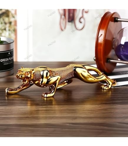 Buy KRISHNAGALLERY1 Gold Plated Panther Jaguar Showpiece Online at