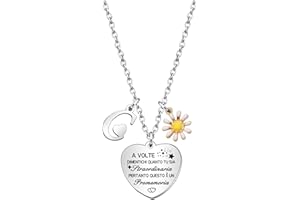 Hcvone Collana Iniziale Collana Margherita da Donne Ragazze Collana Lettera Collana Amicizia Sorelle Promemoria Regali Compleanno Motivazionali Regali Colore Argento Collana Gioielli