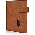 KOWVOWZ A5 Lined Leather Journal Notebook, Personalized Hardcover Journal, 200 Pages 100 Gsm Thick Ruled Paper Daily Diary for School, Travel, Business, Work, Home Writing (Brown 5.9 X 8.4")