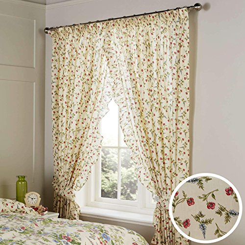 Vantona Country Jessica Floral Print Unlined Pencil Pleat Curtains