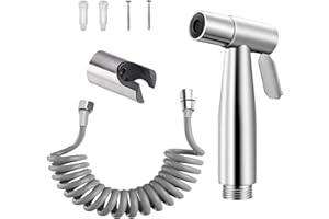 YITOBICI Bidet ze stali nierdzewnej, słuchawka prysznicowa, regulowany rozpylacz, rura i hak, toaleta lub bidet montowany na ścianie